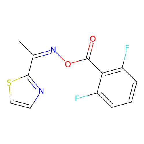 [1-(1,3-Thiazol-2-yl)ethylideneamino] 2,6-difluorobenzoate structure