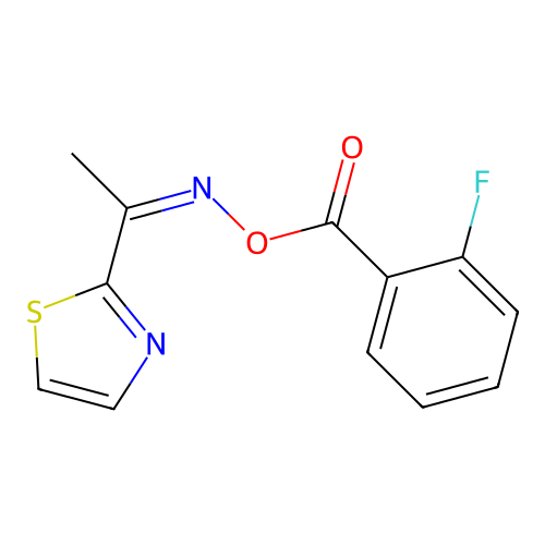 [1-(1,3-Thiazol-2-yl)ethylideneamino] 2-fluorobenzoate structure