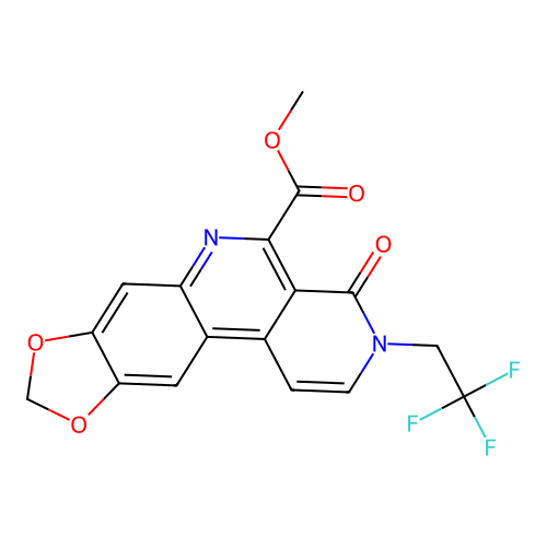 methyl 4-oxo-3-(2,2,2-trifluoroethyl)-3,4-dihydro[1,3]benzodioxolo[5,6-c][2,7]naphthyridine-5-carboxylate structure
