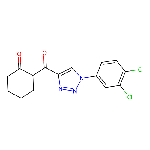 2-{[1-(3,4-dichlorophenyl)-1H-1,2,3-triazol-4-yl]carbonyl}cyclohexanone structure
