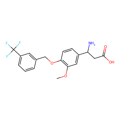 3-Amino-3-(3-methoxy-4-{[3-(trifluoromethyl)benzyl]oxy}phenyl)propanoic acid structure