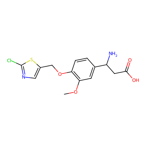 3-Amino-3-{4-[(2-chloro-1,3-thiazol-5-yl)methoxy]-3-methoxyphenyl}propanoic acid structure