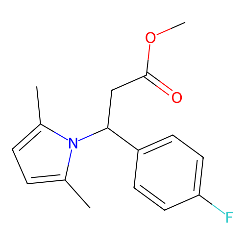 methyl 3-(2,5-dimethyl-1H-pyrrol-1-yl)-3-(4-fluorophenyl)propanoate structure