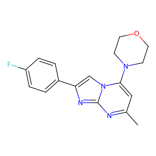 2-(4-Fluorophenyl)-7-methyl-5-morpholinoimidazo[1,2-a]pyrimidine structure
