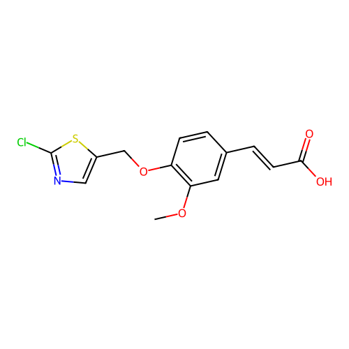 3-{4-[(2-Chloro-1,3-thiazol-5-yl)methoxy]-3-methoxyphenyl}prop-2-enoic acid structure