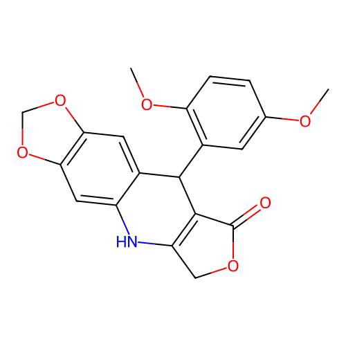 9-(2,5-dimethoxyphenyl)-6,9-dihydro[1,3]dioxolo[4,5-g]furo[3,4-b]quinolin-8(5H)-one structure
