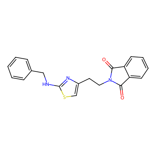 2-[2-[2-(Benzylamino)-1,3-thiazol-4-yl]ethyl]isoindole-1,3-dione structure