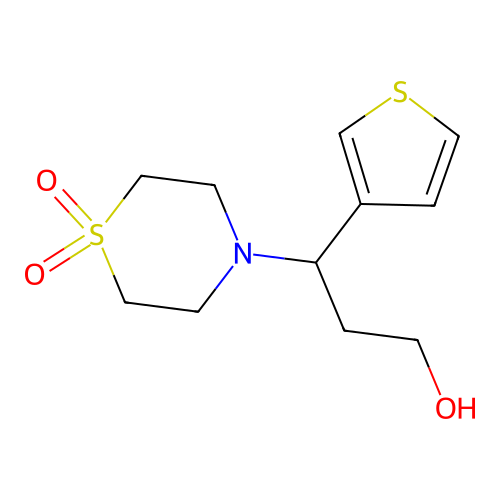 4-[3-Hydroxy-1-(3-thienyl)propyl]-1lambda~6~,4-thiazinane-1,1-dione structure