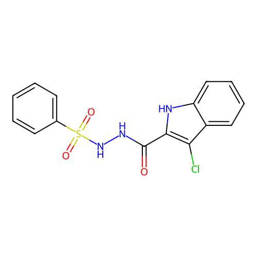 N'-[(3-chloro-1H-indol-2-yl)carbonyl]benzenesulfonohydrazide structure