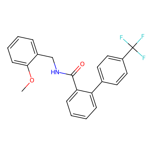 N-(2-methoxybenzyl)-4'-(trifluoromethyl)[1,1'-biphenyl]-2-carboxamide structure