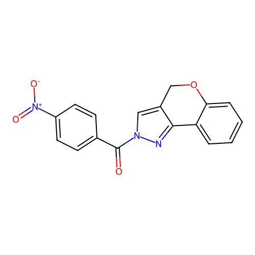 chromeno[4,3-c]pyrazol-2(4H)-yl(4-nitrophenyl)methanone structure
