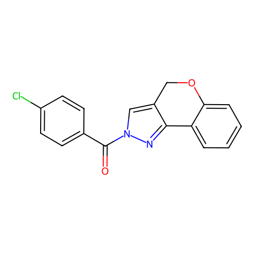 (4-chlorophenyl)[chromeno[4,3-c]pyrazol-2(4H)-yl]methanone structure