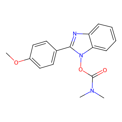 1-{[(dimethylamino)carbonyl]oxy}-2-(4-methoxyphenyl)-1H-1,3-benzimidazole structure
