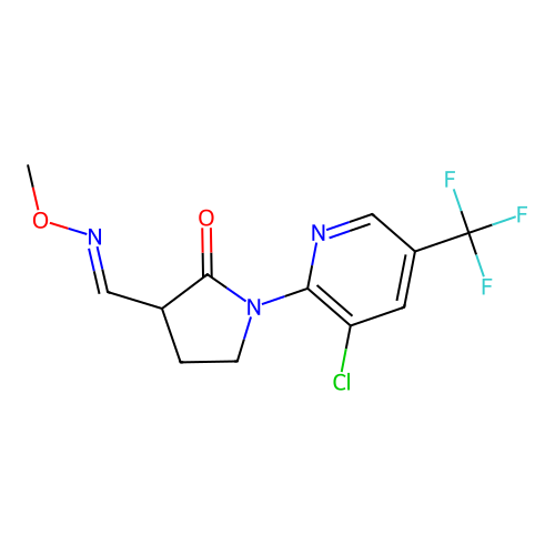 1-[3-chloro-5-(trifluoromethyl)pyridin-2-yl]-3-(methoxyiminomethyl)pyrrolidin-2-one structure