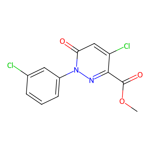Methyl 4-chloro-1-(3-chlorophenyl)-6-oxo-1,6-dihydro-3-pyridazinecarboxylate structure