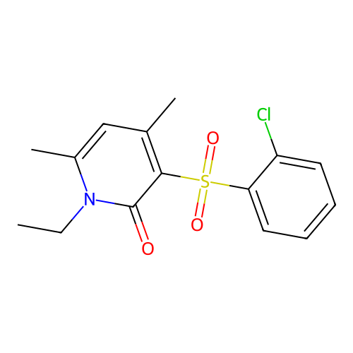 3-[(2-chlorophenyl)sulfonyl]-1-ethyl-4,6-dimethyl-2(1H)-pyridinone structure