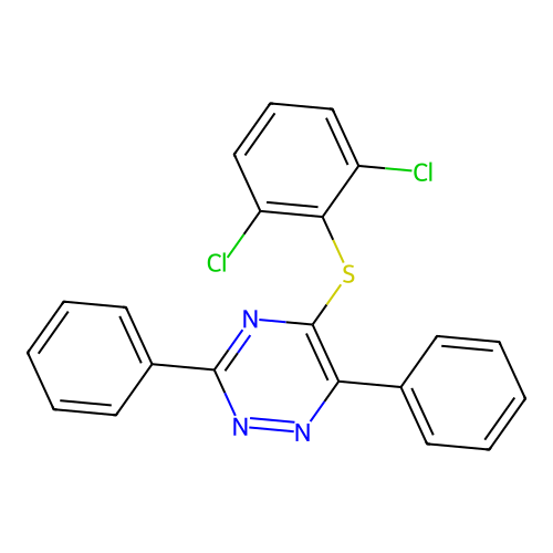 5-[(2,6-Dichlorophenyl)sulfanyl]-3,6-diphenyl-1,2,4-triazine structure