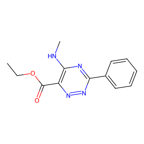 Ethyl 5-(methylamino)-3-phenyl-1,2,4-triazine-6-carboxylate structure