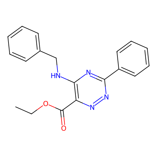 Ethyl 5-(benzylamino)-3-phenyl-1,2,4-triazine-6-carboxylate structure