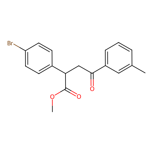 Methyl 2-(4-bromophenyl)-4-(3-methylphenyl)-4-oxobutanoate structure