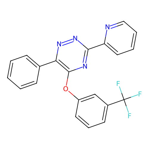 6-Phenyl-3-(2-pyridinyl)-1,2,4-triazin-5-yl 3-(trifluoromethyl)phenyl ether structure