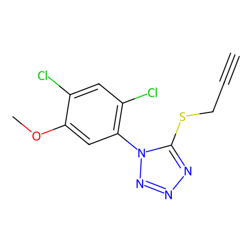1-(2,4-dichloro-5-methoxyphenyl)-5-(2-propynylsulfanyl)-1H-1,2,3,4-tetraazole structure