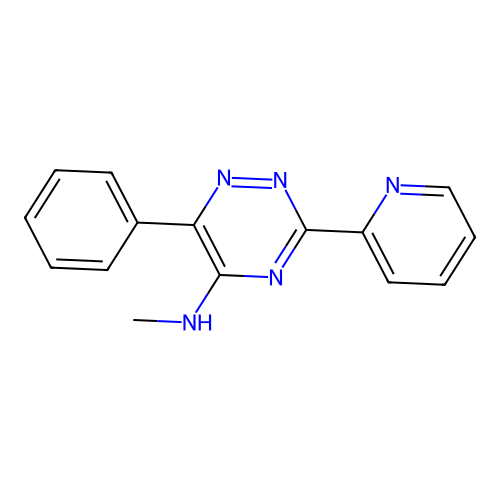 N-methyl-6-phenyl-3-(2-pyridinyl)-1,2,4-triazin-5-amine structure