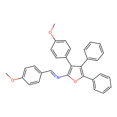 1-(4-methoxyphenyl)-N-[3-(4-methoxyphenyl)-4,5-diphenylfuran-2-yl]methanimine structure