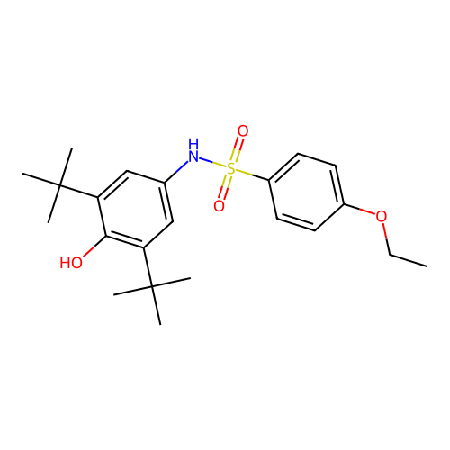 N-(3,5-ditert-butyl-4-hydroxyphenyl)-4-ethoxybenzenesulfonamide structure