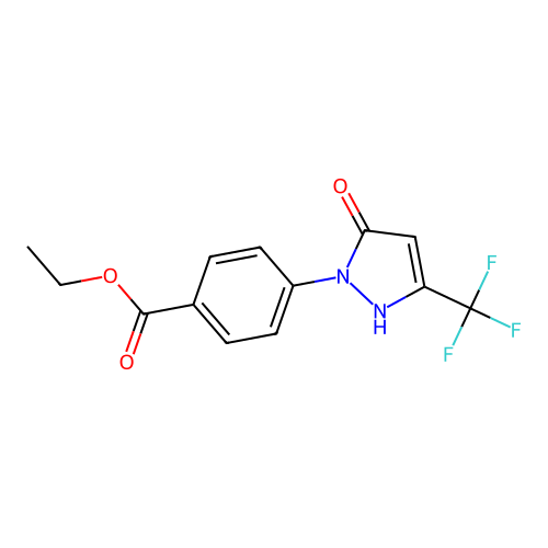 ethyl 4-[5-oxo-3-(trifluoromethyl)-2,5-dihydro-1H-pyrazol-1-yl]benzoate structure