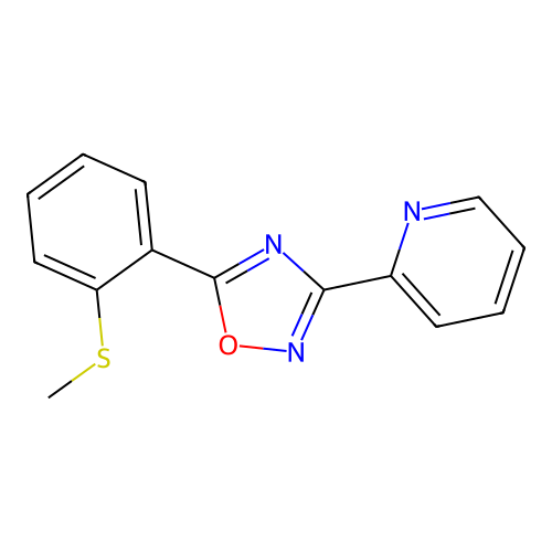 2-{5-[2-(Methylsulfanyl)phenyl]-1,2,4-oxadiazol-3-yl}pyridine structure