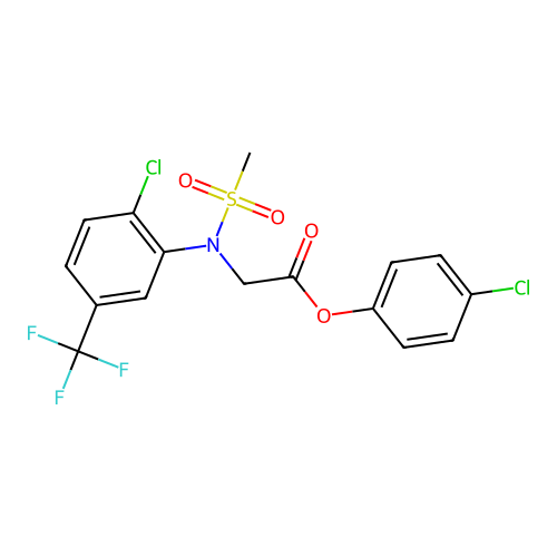 4-Chlorophenyl 2-[2-chloro(methylsulfonyl)-5-(trifluoromethyl)anilino]acetate structure