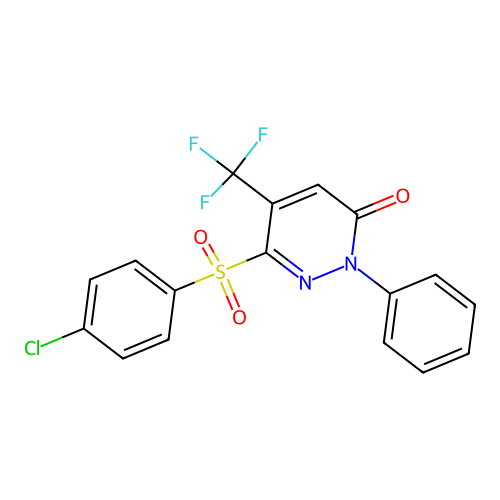 6-[(4-chlorophenyl)sulfonyl]-2-phenyl-5-(trifluoromethyl)-3(2H)-pyridazinone structure
