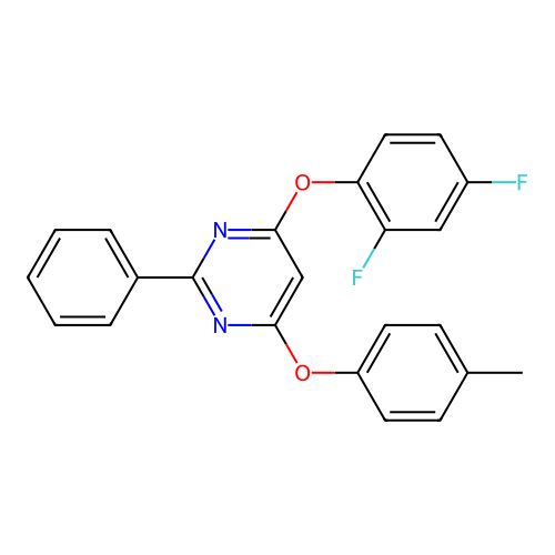 4-(2,4-Difluorophenoxy)-6-(4-methylphenoxy)-2-phenylpyrimidine structure