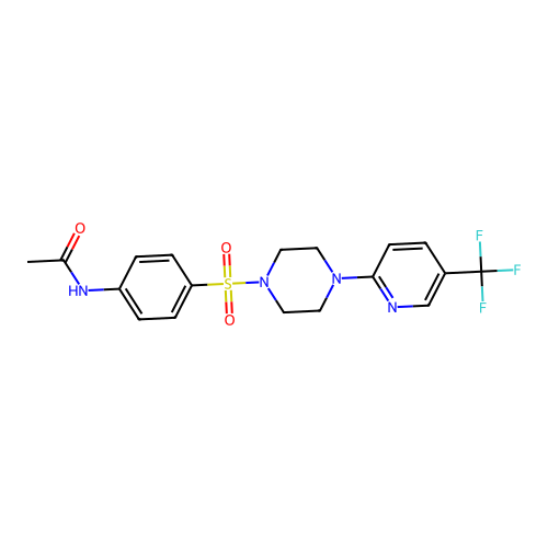 N-[4-({4-[5-(trifluoromethyl)-2-pyridinyl]piperazino}sulfonyl)phenyl]acetamide structure