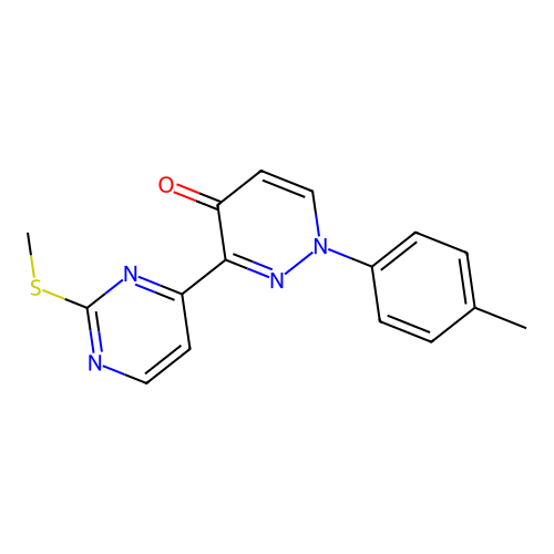 1-(4-methylphenyl)-3-[2-(methylsulfanyl)-4-pyrimidinyl]-4(1H)-pyridazinone structure
