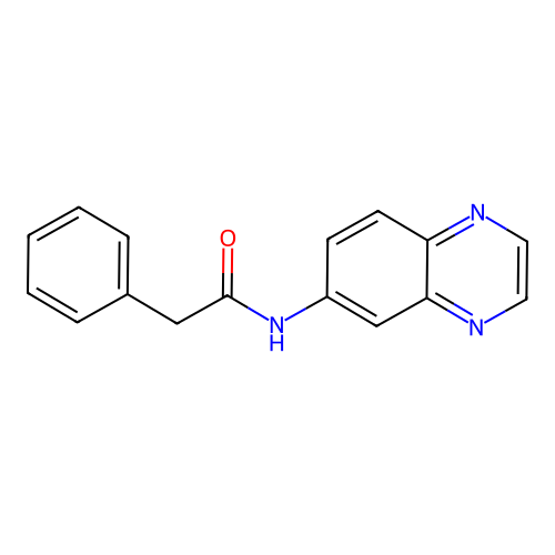 2-phenyl-N-(6-quinoxalinyl)acetamide structure