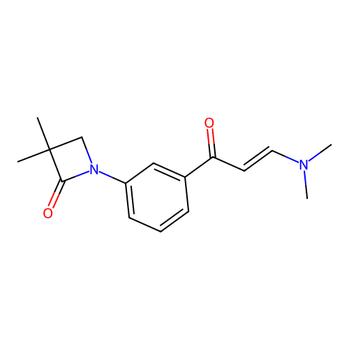 1-[3-[3-(Dimethylamino)prop-2-enoyl]phenyl]-3,3-dimethylazetidin-2-one structure
