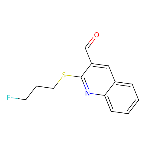 2-[(3-Fluoropropyl)sulfanyl]-3-quinolinecarbaldehyde structure