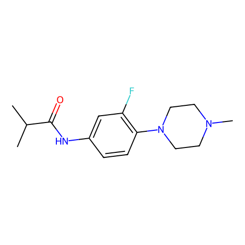 N-[3-fluoro-4-(4-methylpiperazino)phenyl]-2-methylpropanamide structure
