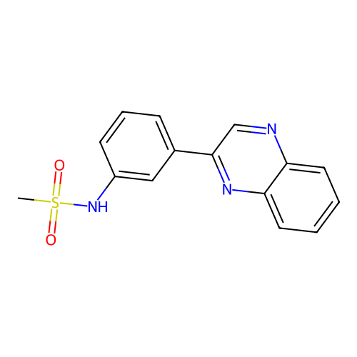 N-[3-(2-quinoxalinyl)phenyl]methanesulfonamide structure