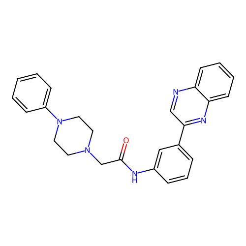 2-(4-phenylpiperazin-1-yl)-N-(3-quinoxalin-2-ylphenyl)acetamide structure