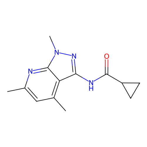 N-(1,4,6-trimethyl-1H-pyrazolo[3,4-b]pyridin-3-yl)cyclopropanecarboxamide structure