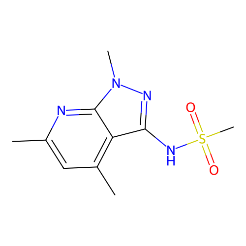 N-(1,4,6-trimethyl-1H-pyrazolo[3,4-b]pyridin-3-yl)methanesulfonamide structure