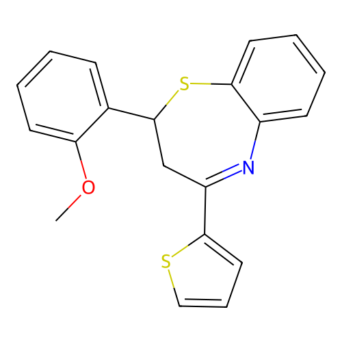 2-(2-Methoxyphenyl)-4-(2-thienyl)-2,3-dihydro-1,5-benzothiazepine structure