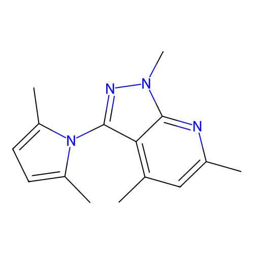 3-(2,5-dimethyl-1H-pyrrol-1-yl)-1,4,6-trimethyl-1H-pyrazolo[3,4-b]pyridine structure