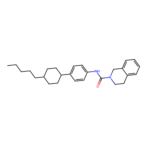 N-[4-(4-pentylcyclohexyl)phenyl]-3,4-dihydro-2(1H)-isoquinolinecarboxamide structure