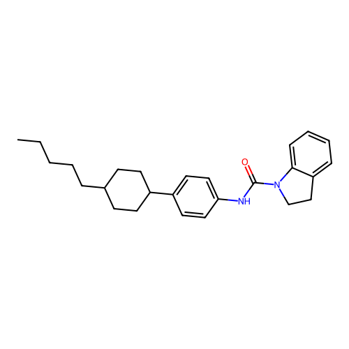 N-[4-(4-pentylcyclohexyl)phenyl]-1-indolinecarboxamide structure