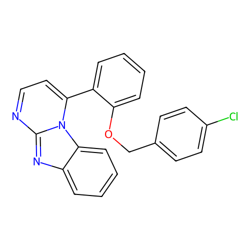 4-{2-[(4-Chlorobenzyl)oxy]phenyl}pyrimido[1,2-a][1,3]benzimidazole structure