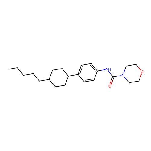 N-[4-(4-pentylcyclohexyl)phenyl]-4-morpholinecarboxamide structure